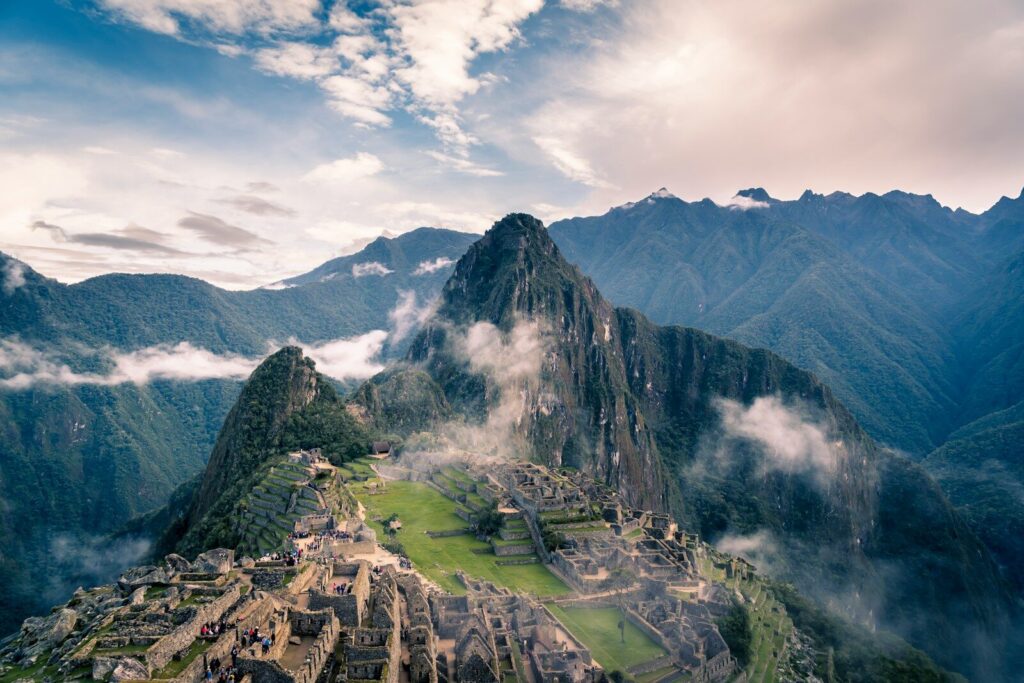 machu picchu ruins among misty mountains